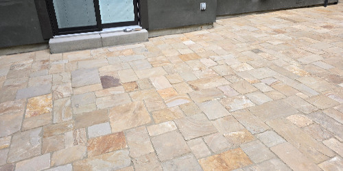 Patio with a large dining area